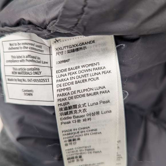 Eddie Bauer Luna Peak Down Puffer Parka Size XXL - Picture 10 of 13